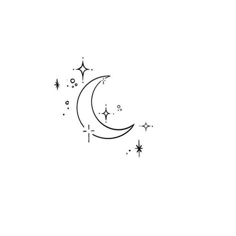 Tattoo Etoile, Moon Star Tattoo, Sparkle Tattoo, Small Moon Tattoos, Monster Tattoo, Planet Tattoos, Seni Vintage, Small Pretty Tattoos, The Moon And Stars