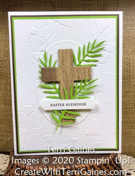 Easter Blessings Card using Cross of Hope & Tropical Dies - Create With Terri Gaines Easter Cards Handmade Religious, Christian Easter Cards Handmade, Happy Easter Religious, Easter Cards Religious, Stampin Up Easter Cards, Stampin Up Easter, Easter Cards Handmade, Easter Religious, Easter Blessings