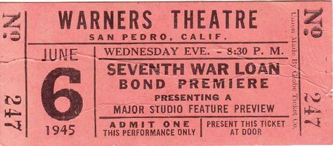 Old ticket - nice layout - pleasant fonts Vintage Ticket Design, Old Movie Ticket, Vintage Cinema Ticket, Vintage Movie Ticket, Old Ticket, Vintage Cinema, Old Hollywood Movie, Movie Ticket, Vintage Ticket
