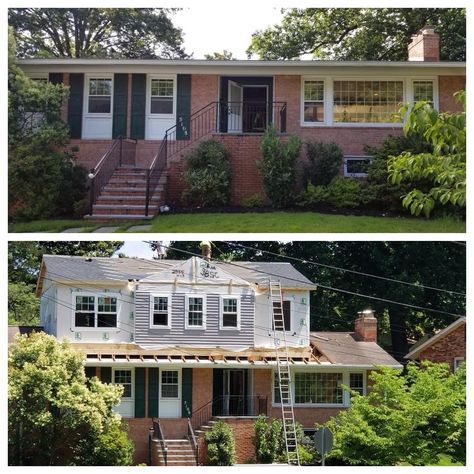 Addition In a Day. 100% Custom Modular Second Story Addition in Bethesda Maryland. Consists of 3 Bedrooms and 2 Bathrooms. Interior of Modular Addition is A Completely Finished Space Upon Delivery. www.cehbuilds.com Brick Ranch Addition Ideas, Ranch House Additions Ideas, Ranch Addition Ideas, Ranch House Addition, Home Addition Ideas, Ranch House Additions, Outhouse Design, Upstairs Addition, Ranch Addition