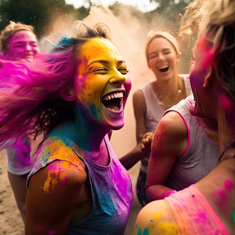 Photo ai generative happy people celebra... | Premium Photo #Freepik #photo #people-laughing #friendship #joy #happy-group Happy People Pictures, Happy People Photography, Energetic People, Colorful Festival, People Celebrating, Yellow Photography, Friendship Photography, Happy Photos, Insta Icon