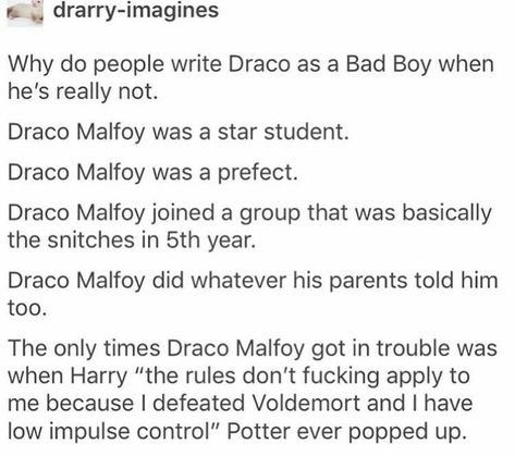 Draco Malfoy Headcanon, Harry Ron And Hermione, Fanfiction Recommendations, Harry Potter Texts, School Bully, Thanksgiving Cupcakes, Ron And Hermione, Harry Potter Tumblr, Harry Potter Headcannons