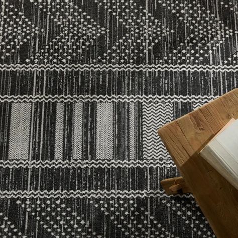 Birch Lane™ Phoebe Machine Washable Kimmons Chevron Area Rug in Black/Light Gray & Reviews | Wayfair Summer Furniture, Moroccan Pattern, Light Grey Rug, Washable Area Rug, Jaipur Living, Modern Moroccan, Washable Rug, Burke Decor, Black Rug