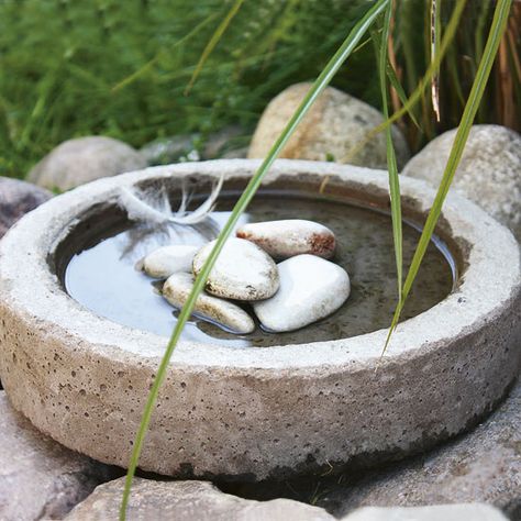 A birdbath will bring more life to your backyard. Why not make one yourself? Here are 10 easy DIY bird bath ideas that can be achieved in a weekend or less. 12 Fun and Easy DIY Birdbath Ideas via @tipsaholic #birdbath #diy #birds #garden Cement Creations, Hypertufa Projects, Concrete Yard, Concrete Bird Bath, Jardim Diy, Diy Concrete Planters, Planter Project, Cement Garden, Diy Bird Bath