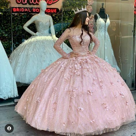 Navy Blue Quinceanera Dresses, Rose Gold Quinceanera Dresses, Long Sleeve Quinceanera Dresses, Rose Gold Quinceanera, Ball Gown Quinceanera Dresses, Dresses Elegant Long, Quinceanera Dresses Gold, Quinceanera Pink, Quinceanera Themes Dresses