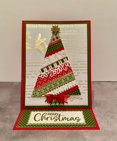 Christmas Card Making Challenge ~ Day 9 - Connie's blog Christmas Card Making, Stamped Christmas Cards, Christmas Card Inspiration, Beautiful Christmas Cards, Christmas Paper Crafts, Homemade Christmas Cards, Paper Christmas Tree, Christmas Card Crafts, Christmas Tree Cards