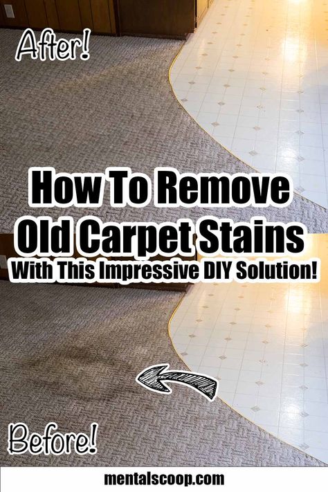 How To Remove Old Carpet Stains With This Impressive DIY Solution! Stain Remover For Set In Stains Carpet, How To Remove Old Carpet Stains, Removing Stains From Carpet, Carpet Stains Remover Diy, Old Carpet Stain Remover, Rug Stain Remover Diy, Diy Stain Remover For Carpet, Carpet Spot Remover Diy, Carpet Pretreatment Diy