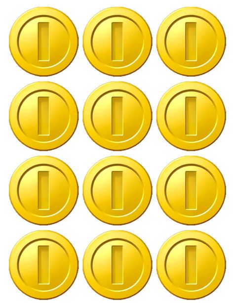 Coin Template, Mario Coins, Bolo Do Mario, Mario Und Luigi, Mario Bros Birthday Party Ideas, Mario Crafts, Bolo Super Mario, Super Mario Bros Birthday Party, Mario Y Luigi