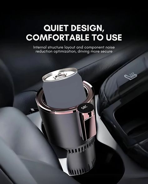 Keep Your Drinks Perfectly Hot or Cold! Meet the Smart Car Cup Holder - the ultimate travel buddy. 🚗☕🥤 No more lukewarm coffee or warm soda. Plug it into your car's DC outlet and enjoy your drinks at the perfect temperature, wherever you go! #SmartCarCupHolder #TravelEssential #HotAndColdDrinks #Holypots Long Drives, Ceramic Bakeware, Ceramic Cookware, Travel Buddy, Essential Kitchen Tools, Drinkware Accessories, Smart Car, Car Travel, Car Cup Holder