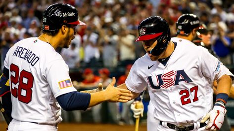 Team USA Powers Past Canada | USA Baseball Team Usa Baseball, Chase Field, Team Development, Usa Baseball, Griffey Jr, Taipei City, Mike Trout, World Baseball Classic, Team Usa