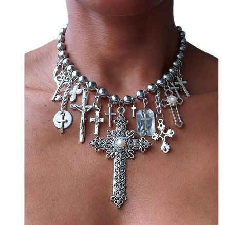 Outfit Large, Layer Chain, Style Festival, Layered Chain Necklace, Statement Choker, Statement Choker Necklace, Goth Punk, Layered Chains, Necklace Pearl