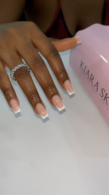 Classy Acrylic Nails Square, French Nail Short, Trending Nail Colors, Nail Colors And Designs, Work Nails, French Tip Acrylic Nails, Classy Acrylic Nails, Short Square Acrylic Nails, Long Acrylic Nails Coffin