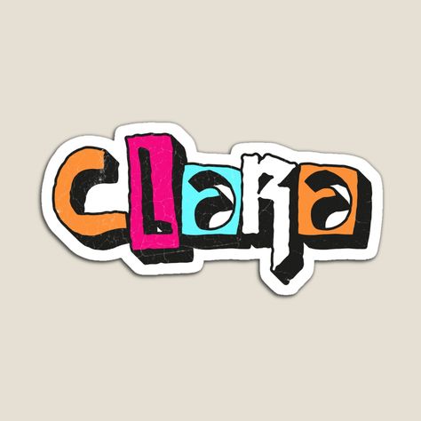 colorful Clara name sticker, custom name sticker for Clara Clara Name, Claire Name, Name Calligraphy, Calligraphy Typography, Creative Names, Name Sticker, Typography Lettering, Girl Name, Birthday Name