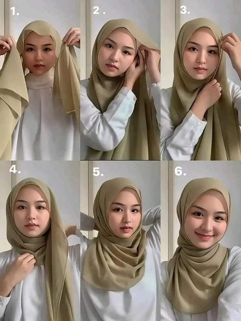 Aesthetic in fashion Simple Hijab Tutorial, Tutorial Hijab Pashmina, Ootd Poses, Mode Hijabi, Model Kebaya, Simple Hijab, Hijab Look, Hijab Style Tutorial, Pashmina Hijab Tutorial