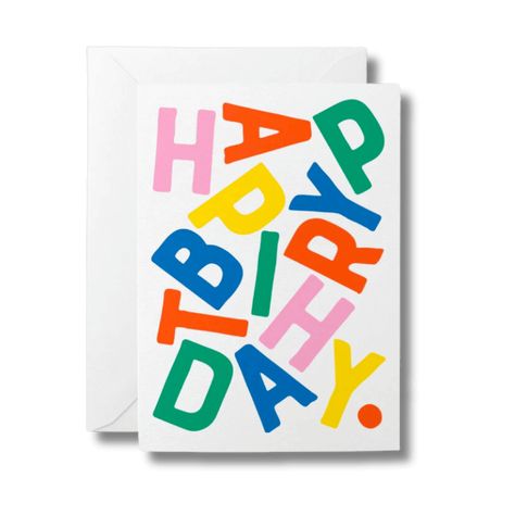 Happy birthday greeting card Colourful Birthday Cards, Birthday Card Typography, Graphic Birthday Card, Graphic Design Birthday Card, Birthday Card Graphic Design, Happy Birthday Graphics, Birthday Packaging, Happy Birthday Invitation, Diy Birthday Cards