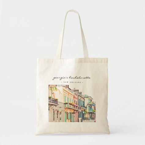 NOLA New Orleans French Quarter Bachelorette Tote Bag New Orleans Bachelorette Aesthetic, New Orleans Bachelorette Party, Nola Bachelorette Party, Bachelorette Tote Bags, Nola Bachelorette, New Orleans Bachelorette, Bachelorette Gift Bags, Bachelorette Tote, Diy Bachelorette Party