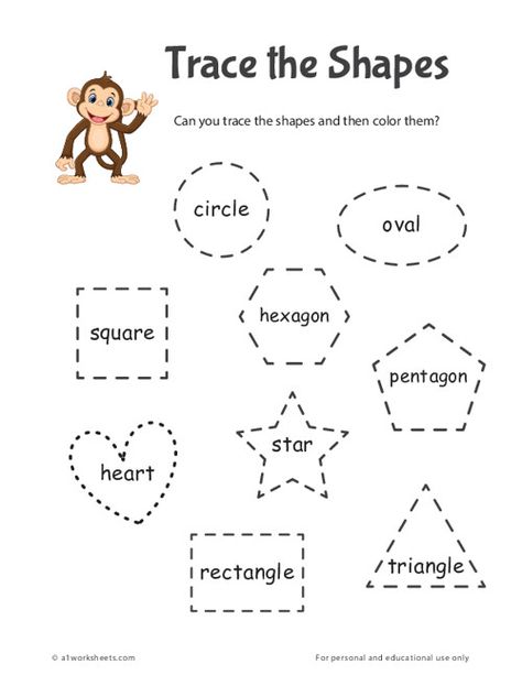 Shapes Activities For Toddlers, Shapes For Preschool, Shape Tracing, Shape Worksheets For Preschool, Shapes Worksheet Kindergarten, Shape Activities Preschool, Shape Tracing Worksheets, Teaching Shapes, Printable Shapes