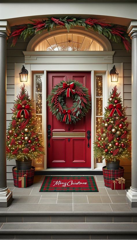 🎨 21 Stunning Door Decorating Ideas to Transform Your Entrance ✨ Creative Christmas Decorations, Outdoor Christmas Decoration Ideas, Door Decorating Ideas, Mini Christmas Trees, Decorating Hacks, Elegant Theme, Front Door Christmas Decorations, Door Decorating, Christmas Message