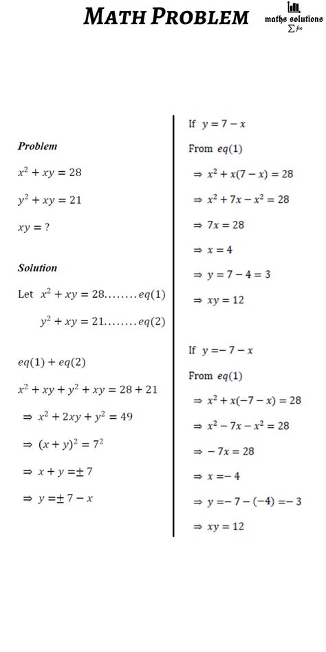 Math problem with solution Math Olympiad Problems, Math Knowledge, Math Olympiad, Advanced Mathematics, Cool Math Tricks, Math Patterns, Math Problem, Math Tutorials, Maths Solutions