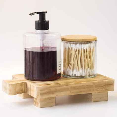 Aoipend Wood Soap Tray for Kitchen Bathroom Counter Wooden Pedestal Riser Stand Sink Tray for Decor Plant Holder Soap Dispenser Cake Display Vanity Jewelry Candle Tray Home Decorative Small Soap Dispenser Tray, Dish Soap Tray, Vanity Jewelry, Soap Stand, Sink Tray, Bathroom Counter Decor, Wooden Pedestal, Wooden Soap Dish, Wood Soap Dish