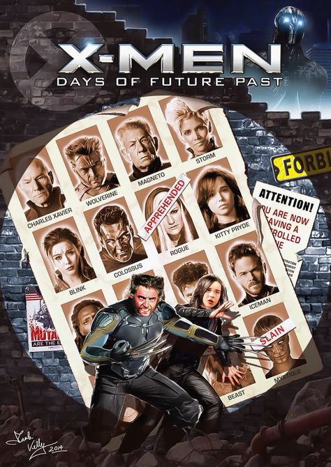 X-Men: Days of Future Past cover homage by Mark Kelly Hulk 2003, Deadpool Y Spiderman, Alternative Posters, Dc Vertigo, Xman Marvel, Fan Art Poster, Marvel Wolverine, Days Of Future Past, Charles Xavier