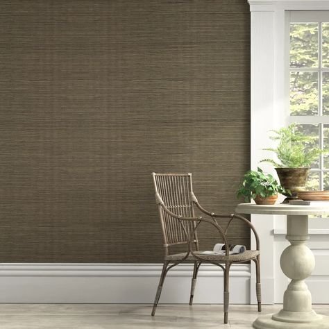 Birch Lane™ Kent Grasscloth 24' L x 36" W Textured Wallpaper Roll & Reviews | Wayfair Dark Grasscloth Wallpaper, Lps Wallpaper, Brown Grasscloth Wallpaper, Tool Wallpaper, Grass Cloth Wallpaper, Cloth Wallpaper, Colorado Design, Wallpaper Adhesive, Black Grass