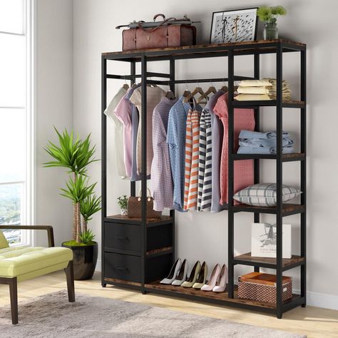 Clothing Storage, Storage, Bedroom Furniture, Pre-Order - Tribesigns Freestanding Closet, Standing Closet, Free Standing Closet, Heavy Duty Clothes Rack, Open Wardrobe, Portable Wardrobe, Portable Closet, Closet Organizing Systems, Garment Rack