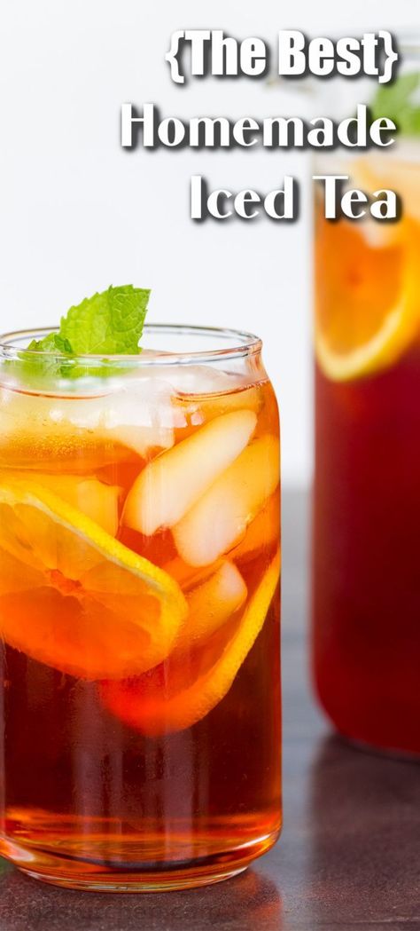 Tea Homemade, Iced Tea Recipes Homemade, Unsweetened Iced Tea, Homemade Iced Tea, Sweet Tea Recipes, Iced Tea Recipe, Cold Tea, Iced Drinks Recipes, Iced Tea Lemonade