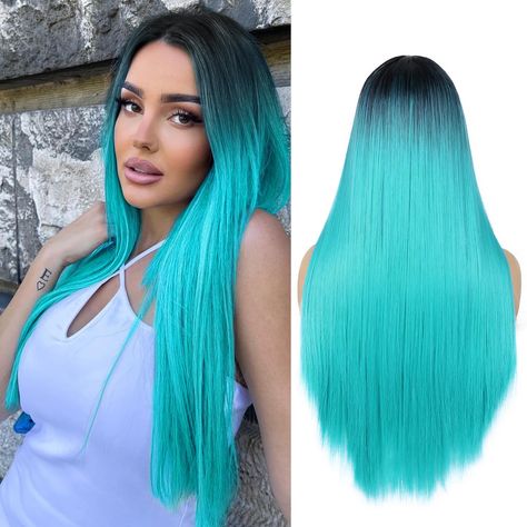 Turquoise Wig, Blue Wigs, Mermaid Wig, Beige Blond, Wigs Long, Green Wig, Long Hair Wigs, Blue Wig, Beige Blonde