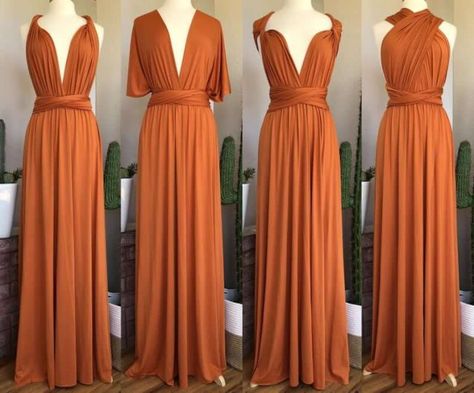 The 50 Best Fall Wedding Trends 2020 [PHOTOS] | Emmaline Bride Terracotta Bridesmaid, Multi Wrap Dress, Vestido Convertible, Wrap Dress Plus Size, Burnt Orange Bridesmaid Dresses, Rust Bridesmaid Dress, Infinity Dress Bridesmaid, Bridesmaid Dresses Floor Length, Coral Bridesmaid