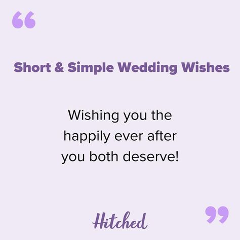 Whether it’s sweet wedding card wishes for your best friend or some funny wedding card messages for a colleague, our guide to what to write in a wedding card can definitely help. a short wedding wishes quote that says: Wishing you the  happily ever after you both deserve! Wedding Day Wishes For The Couple Short, Short Wedding Wishes Messages, Quotes Wedding Wishes, Well Wishes For Bride And Groom, Wishes For Best Friend Wedding, What To Say In A Wedding Card, My Best Friends Wedding Quotes, Congrats Wedding Wishes Quotes, Wedding Greetings Wishes