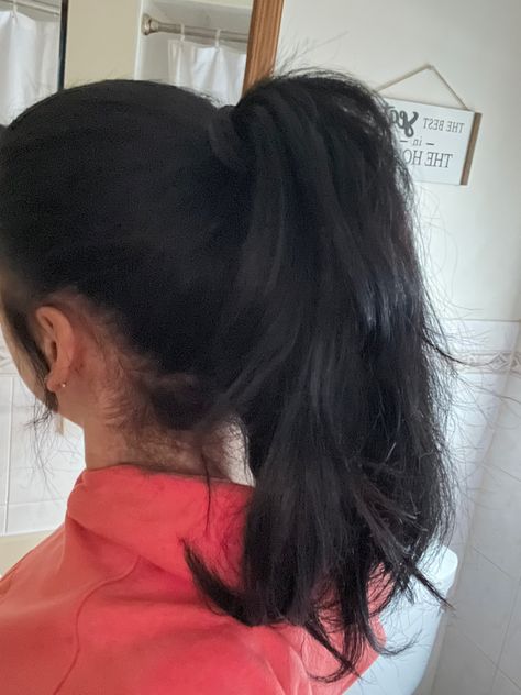 Black Hair In Ponytail, Ponytail Black Hair, Fair Day, Messy Ponytail, Jet Black Hair, Black Ponytail Hairstyles, Silk Press, Short Black Hairstyles, Pretty Braided Hairstyles