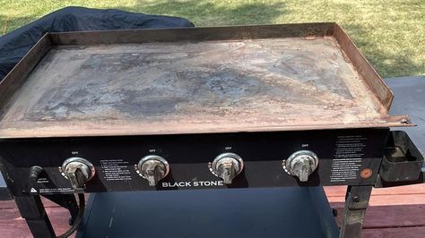 How To Clean Rust Off A Blackstone Griddle So It Looks New Again - Tasting Table How To Clean A Blackstone Griddle, Blackstone Cleaning, Blackstone Ideas, Iron Cleaning, Holiday Advertising, Grill Stone, Clean Rust, Cast Iron Cleaning, Griddle Recipes