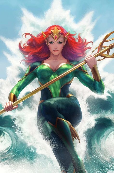 Civil Warrior, Mera Dc Comics, Queen Of Atlantis, Mera Dc, Math Comics, Stanley Artgerm, Non Disney Princesses, Comic Icons, Comics Girls