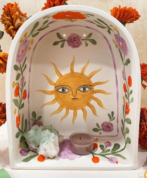 Cute Altar Ideas, Clay Shrines And Altars Ideas, Ceramic Altar Ideas, Clay Altar Ideas, As You Wish Pottery Ideas, Clay Shrine, Small Altar Ideas, Ceramic Shrine, Corinne Lent