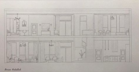 Living Room Elevation Drawing, House Section Drawing, Section Interior Design, Sleeping Room Design, Concept Sheet, Architecture Career, Design Elevation, Section Design, Living Room Floor Plans