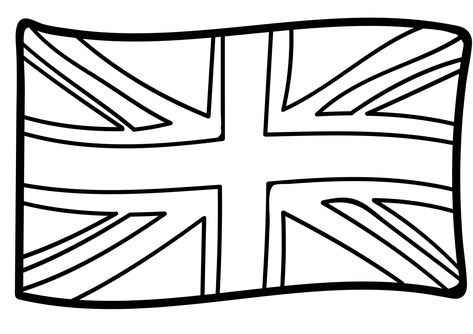 Free Printable British Flag Colouring Pages - In The Playroom Union Jack Colouring Page, England Flag Drawing, Flags Colouring Pages, Flag Crafts For Kids, Coronation Ideas, London Flag, Flag Drawing, European Flags, English Flag