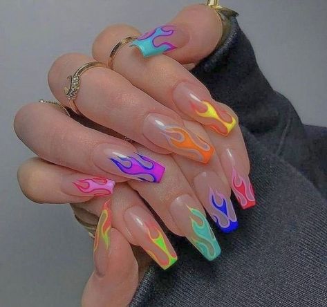 Funky Festival Nails, Rave Nails Acrylic Festival, Music Festival Nails Acrylic, Music Festival Nail Ideas, Festival Nails Acrylic, 80s Inspired Nails, 90 Nails The 90s Art Designs, Rave Nails Designs, 90s Nails Acrylic