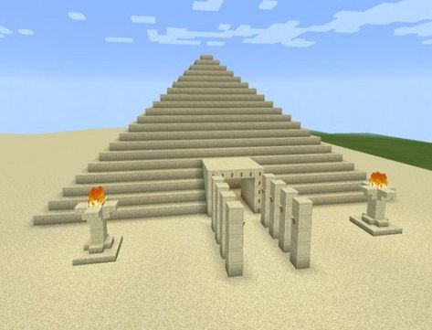 Simple pyramid Fire Pit Minecraft, Egyptian Minecraft, Minecraft Pyramid, Desert Kingdom, Minecraft Temple, Minecraft Desert, Minecraft Village, Minecraft Images, Village Ideas