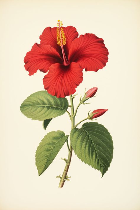 Friday Freebie: Tropical Orange Beauty Chinese Hibiscus, Red Wildflowers, Hibiscus Rosa Sinensis, Flower Drawings, Graphics Fairy, Large Picture Frames, Wonderful Images, Hibiscus Flowers, Red Flower