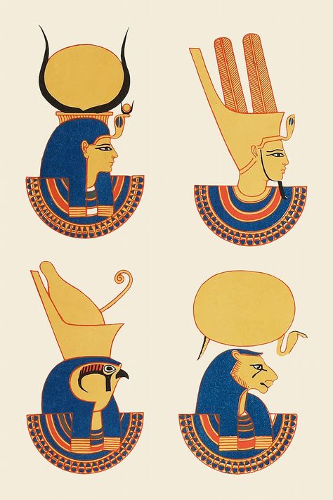 Egyptian Art Drawing, Egyptian Design Pattern, Egyptian Gods And Goddesses, Egyptian Crafts, Ancient Egypt Projects, Egyptian Drawings, Antique Archeology, Egypt Project, Egypt Ancient