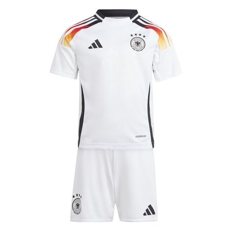 Germany 2024 Home Mini Kit Full Set Shirt & Shorts Shop Now at sportivespot.com Kit Adidas, Germany Kit, Serge Gnabry, Germany Football, Football Socks, Sports Vest, Adidas Football, Walking Shoes Women, Arsenal Fc