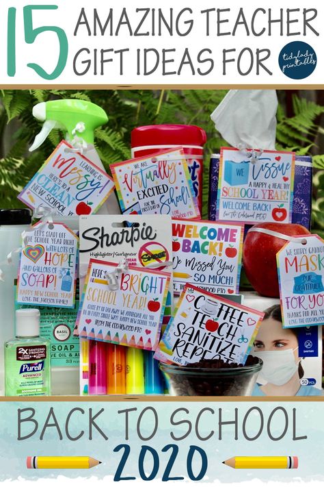 Teacher Supplies Gift, Teacher Coffee Gifts, Ideas For Back To School, Hand Sanitizer Gift, Easy Teacher Gifts, First Day Of School Teacher, Back To School Gifts For Teachers, Teacher Gift Ideas, Teacher Gift Tags