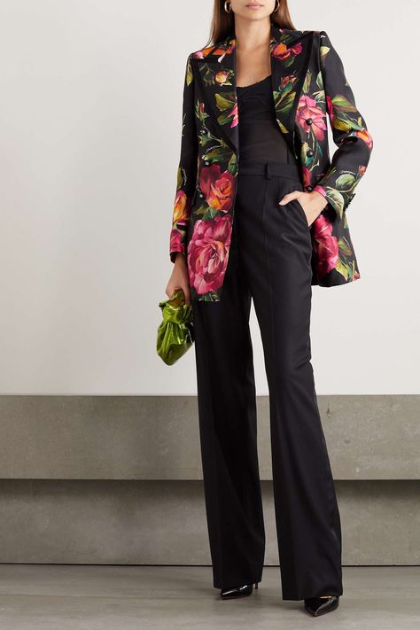 Floral Print Blazer Outfit, Black Floral Blazer Outfit, Silk Blazer Women, Printed Blazer Outfit, Floral Blazer Outfits For Women, Floral Suits Women, Printed Blazers For Women, Silk Blazer Outfit, Print Blazer Outfit