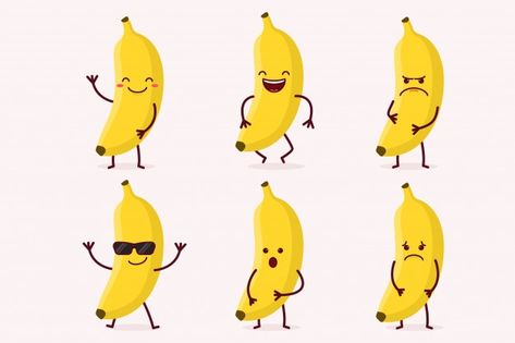 Banana Cartoon Drawing, Nature Character, Jungle Drawing, Banana Painting, Fruit Character, Banana Funny, Banana Roll, Cartoon Banana, Banana Sticker