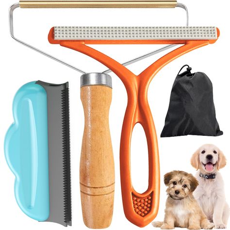 PRICES MAY VARY. 【Pet Hair Remover 3PCS]】Upgrade your cleaning arsenal with our 3-piece pet hair remover set, including a pure wood pet hair remover, a silicone Y-shaped fur remover, a cloud-shaped TPR hair brush. Each tool is designed for specific cleaning needs. 【Stubborn Pet Hair Removal】: Our pet hair remover kit is a powerful and reusable solution to remove stubborn trapped pet hair, providing a deeper clean than traditional lint rollers. It is perfect for cleaning years of matted and entan Lint Rollers, Hair Shaver, Pet Hair Remover, Fabric Shaver, Pet Hair Removal, Hair Remover, Cat Hair, Cat And Dog, Dog Hair