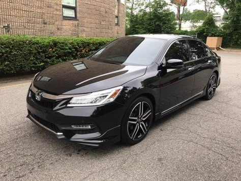 2018 Honda Accord 2017 Honda Accord Touring V6, Black Sedan Car, C90 Honda, Black Honda Accord, Honda Accord Black, Honda Civic Black, Black Honda Civic, Honda Black, Cb 750 Cafe Racer