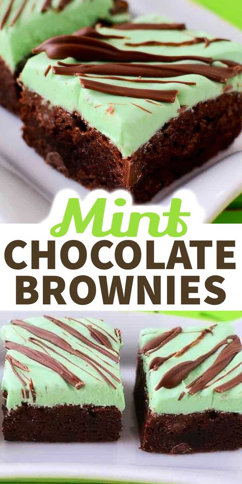 Mint Chocolate Fudge Brownies, Mint Chocolate Brownies Easy, Green Brownies Recipe, Chocolate Mint Desserts Easy, St Patrick’s Day Mint Brownies, St Patricks Day Brownie, St Patrick Day Brownies, St Patrick Brownies, Chocolate Mint Brownies Recipe