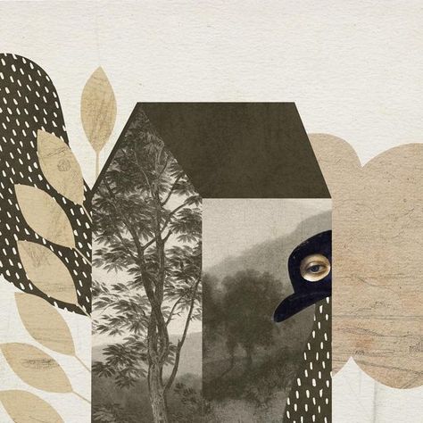 Collage House Art, Collage House, House Collage, Primitive House, Digital Collage Art, Christmas Collage, Collage Art Projects, Paper Collage Art, House Illustration