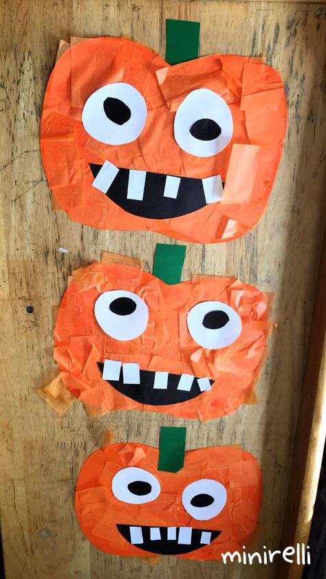 Halloween is on it’s way and what better way to decorate than with these funny little jack-o-lanterns!  You may need: Orange construction paper White A4 paper Black A4 paper Green A4 pap… Lantern Crafts For Kids, Orange Tissue Paper, Lantern Crafts, Halloween Crafts Preschool, Lantern Craft, Black Construction Paper, Pumpkin Party, Halloween Crafts For Kids, Pumpkin Crafts